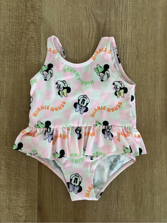 Disney Other - Disney H&M Pink Check Minnie Mouse Ruffle One-Piece Swimsuit
